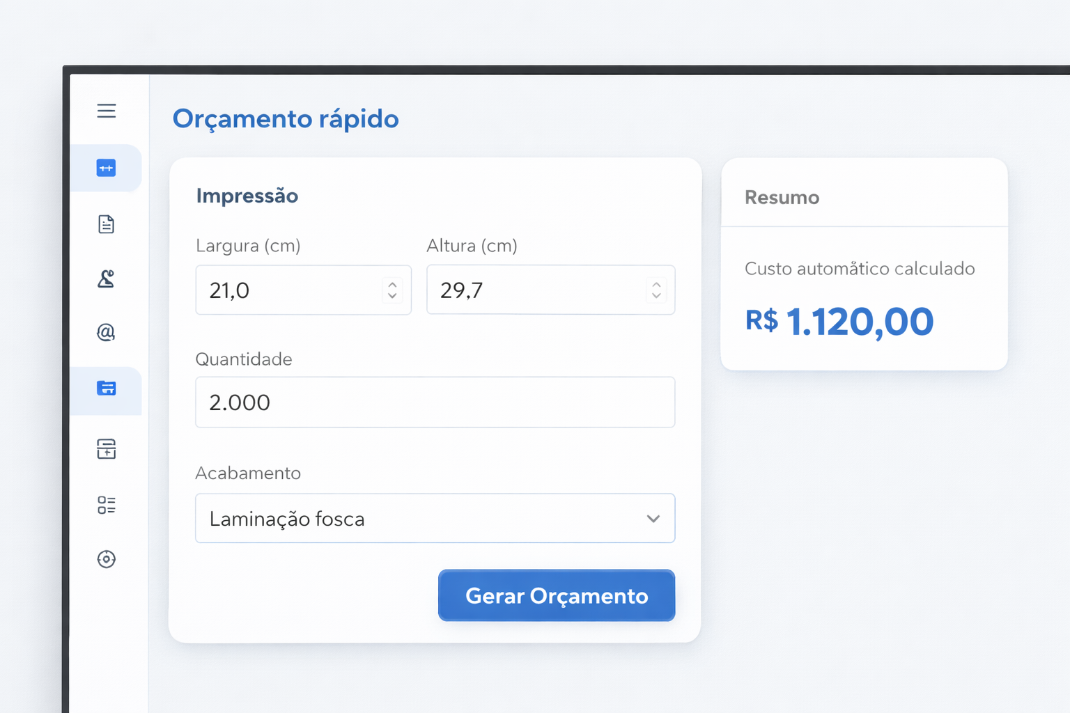 Orçamentos mais rápidos no ClickManager